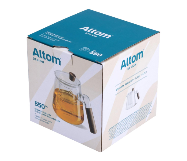 Altom Dzbanek szklany z zaparzaczem 550 ml drewniana rączka - 1611187 - zdjęcie 3
